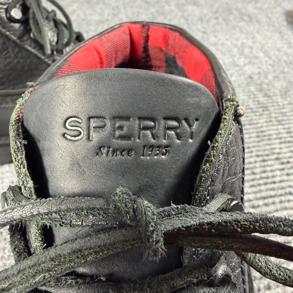 Sperry Men Black Waterproof Leather Flannel Lined Lug Sole Chukka Boots STS23634